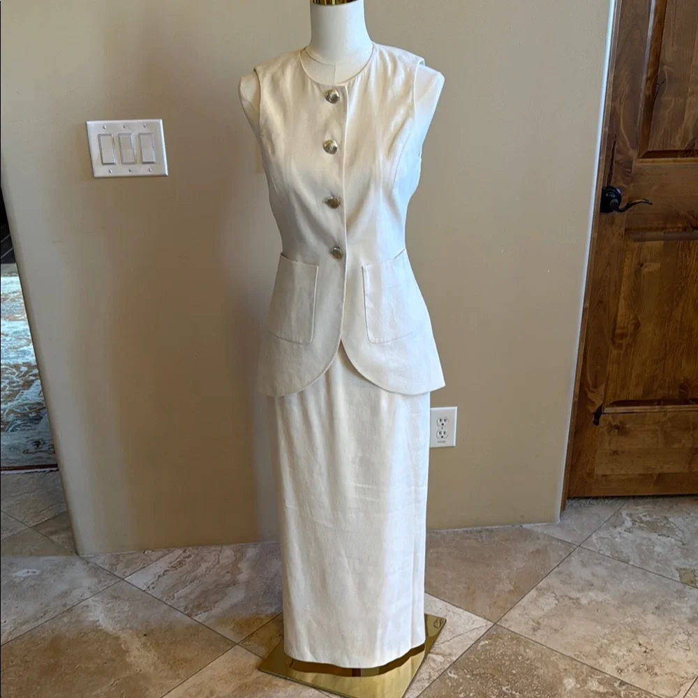 Beige Vest and Skirt co-ord set by MG Style for Antonio Melani at Dillards. - Picture 3 of 7